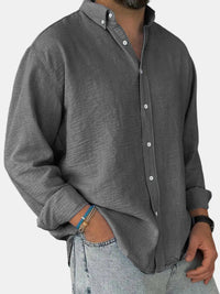 Nicholas | Herren Klassisches Button-Down Hemd – Grau