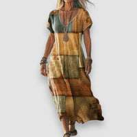LUNA - VINTAGE KLEID MIT FARBVERLAUF – Braun