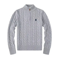 Mathias | Stylischer Pullover mit Halbreißverschluss – Grau