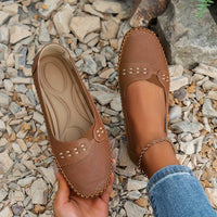 Sommerliche Halbschuhe für Damen - Atmungsaktive Mokassins mit Fußbett – Braun