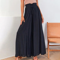 La Bali Sommerhose | Relaxed luftige sommerhosen damen mit Weite Beinhosen – Schwarz