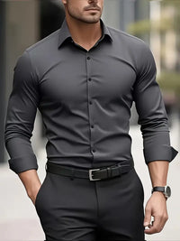 Bernd | Herren Slim Fit Langarm Businesshemd – Grau