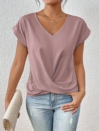 CLEO - LÄSSIGES T-SHIRT MIT SWEETHEART-AUSSCHNITT – Rosa