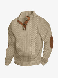 Moritz | Herren Casual Zopfmuster Regular Fit Pullover – Beige