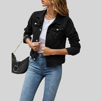 Lea | Damen Lässiger Herbst Mantel – Schwarz