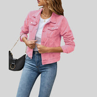 Lea | Damen Lässiger Herbst Mantel – Rosa