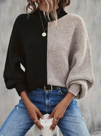 Climara | Modischer Pullover in Kontrastfarbe – Schwarz
