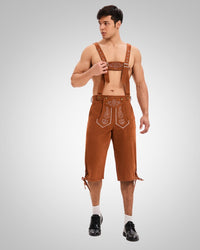 Christian | Herren Klassiker Oktoberfest Lederhose – Khaki