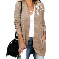 HANAE –  Long-cardigan mit retro-flair – Khaki