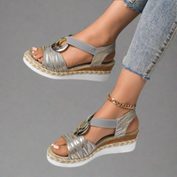 Klarisse | Premium Orthopädische Mondsichel-Sandalen für perfekten Komfort – Grau mit Silber