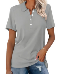 Heidi-Mode | Klassische Poloshirt für Damen – Grau