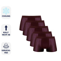 Sommerfrische Boxershorts für Herren - Atmungsaktive Kühlende Unterhosen (5er-Pack) – Rot