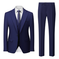 Herren Klassisch Stylisch Hochzeitsgast Anzug Set | Zweiteilig – Marine