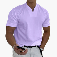 Slim Fit Shirt für Herren – Kurzarm mit V-Ausschnitt Style – Lila