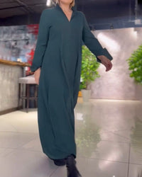 Fenella - Lockeres Maxikleid – Grün