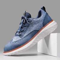 David | Stylishe Brogue Leder Sneakers für Herren – Blau