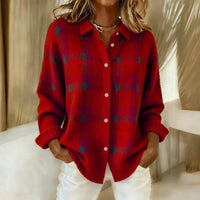 Maribel™ – Klassischer Gestreifter Pullover – Rot