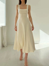 Verenar | Einfaches Kleid für Damen – Weiß