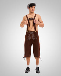 Christian | Herren Klassiker Oktoberfest Lederhose – Braun