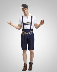 Michael | Herren Traditionell Oktoberfest Lederhose – Blau