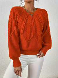 Fritzi - Stilvoller Strickpullover – Rot-Orange