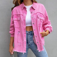 Jeansjacke für Damen - Stylische Denim Sommerjacke – Rosa
