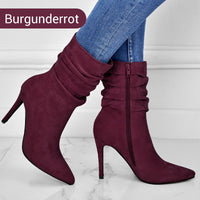 Malinda™ Elegante Raffinierte Stiefel – Burgunderrot