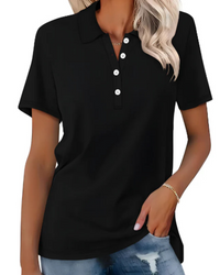 Heidi-Mode | Klassische Poloshirt für Damen – Schwarz