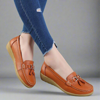 Ulfrida | Orthopädische Leder Mokassins Komfort und Stil – Orange