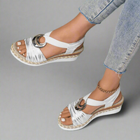 Klarisse | Premium Orthopädische Mondsichel-Sandalen für perfekten Komfort – Weiß mit Silber