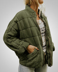 Claudia | Damen Oversized Lässiger Zeitloser Jacke – Grün