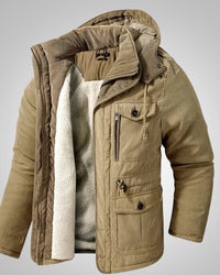 John | Herren Kapuze Gepolsterter Winter Parka – Khaki
