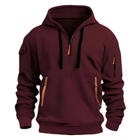 Burton - Moderner Hoodie mit halbem Reißverschluss – Rot