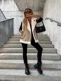 Farie | Ärmelloser Wollmantel – Creme Weiß