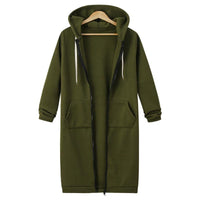 Klassische Lange Damen Strickjacke - Weich & Warm – Oliv