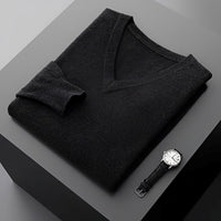 Walter - Bequemer V-Pullover – Dunkelgrau