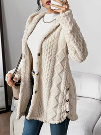 Sophia | Kuschelige Plüsch Strickjacke – Beige