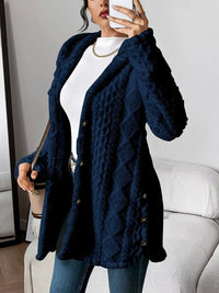 Sophia | Kuschelige Plüsch Strickjacke – Marine
