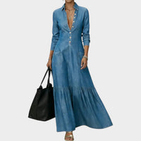 Mavira - Soft-Touch-Maxikleid – Blau