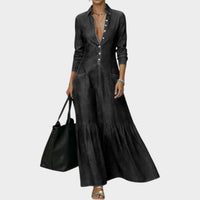 Mavira - Soft-Touch-Maxikleid – Schwarz