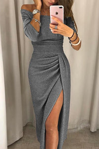Palmira | Elegante Abend-Silhouette Damenkleid – Grau