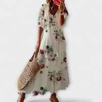 Anna – Damen Boho Sommerkleid – Weiß