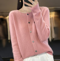 Mariana - Kuschelige Strickjacke Aus Wolle – Rosa