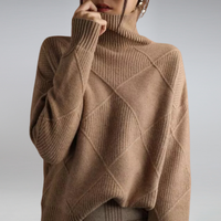 Miriam | Damen Strick Rollkragenpullover – Braun