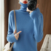 Jessel - Bequemer Damenrollkragenpullover – Blau