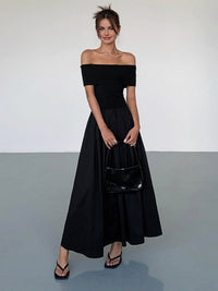 Brynhilde | Damen Elegant Vintage Kleid | Maxi – Schwarz