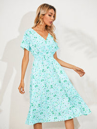 Jocelyn | Elegantes Sommerkleid mit Blumendruck – Blau