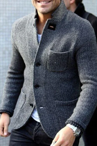 Herren Daunen Blazer | Elegant und Warm | Knopfleiste – Grau