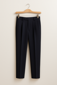 Bastiaen Faltenhose mit hohem Bund – Schwarz