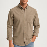 Brandon | Herren Klassisches Button-Down Hemd – Khaki